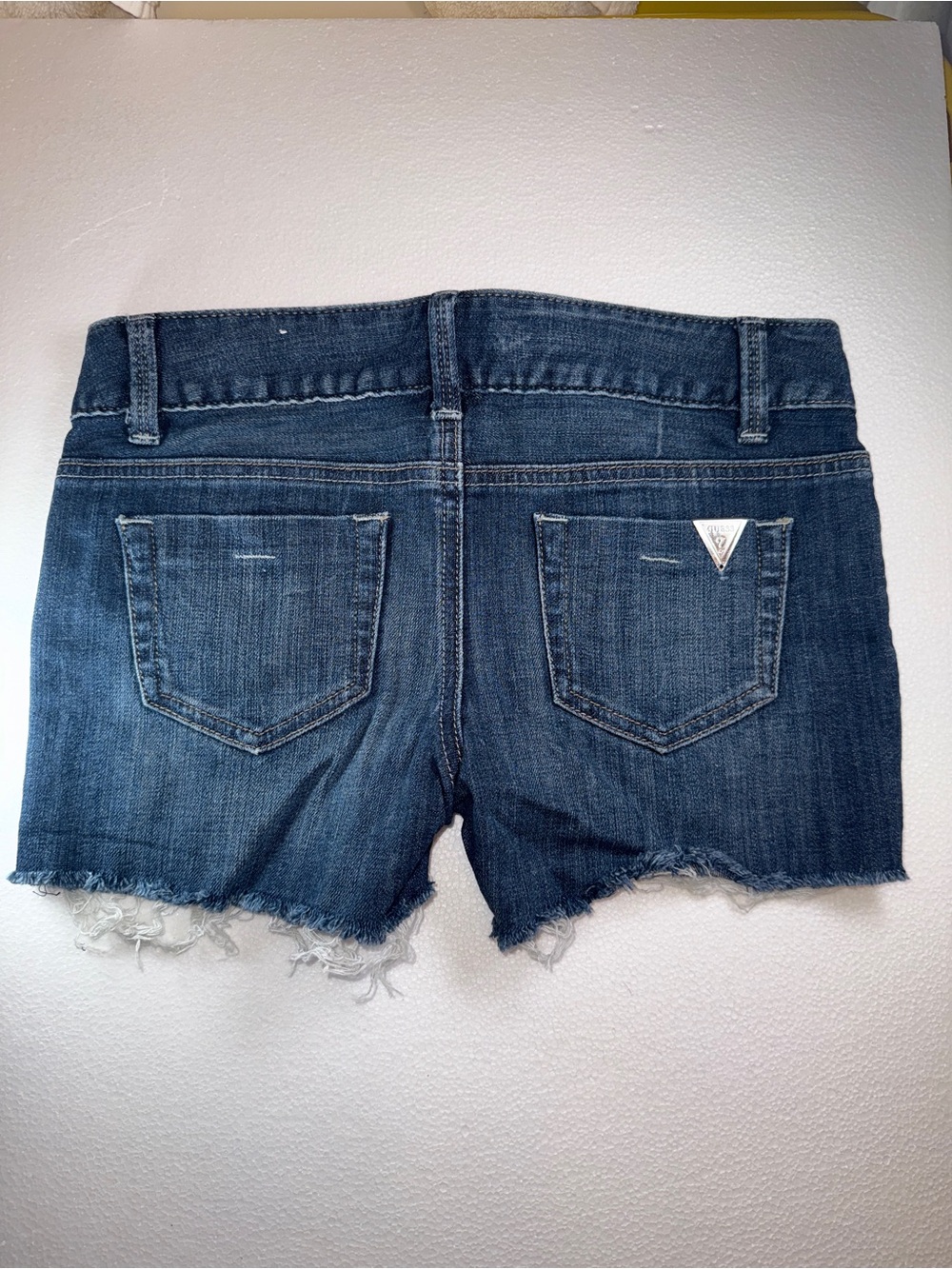 GUESS Dark Blue Denim Cutoff Jean Shorts